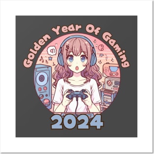 Gamer girl Golden year 2024 Posters and Art